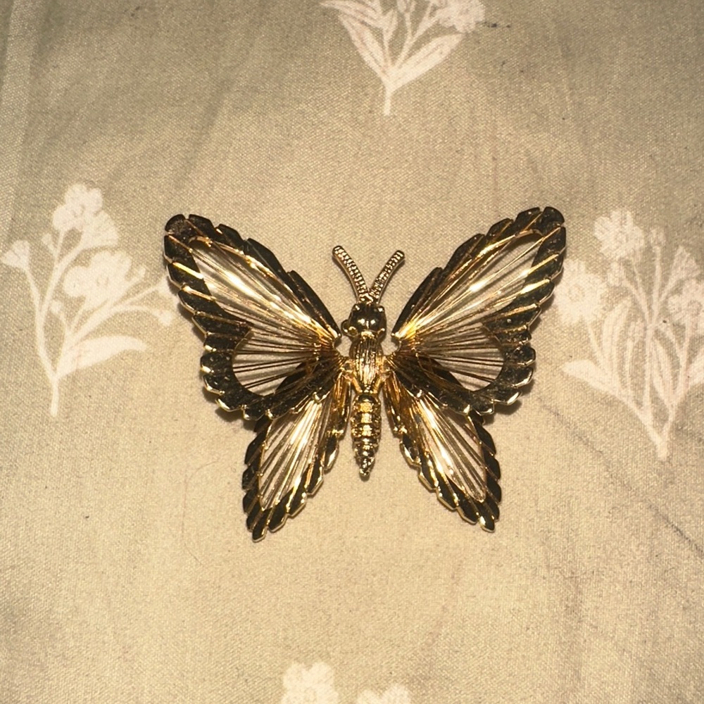 Gold Butterfly Brooch